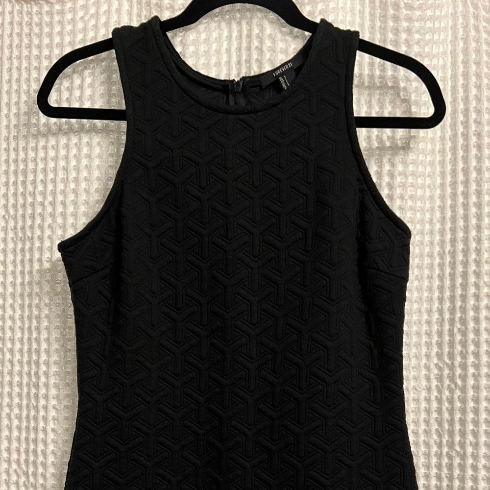 Black Mini-Dress with Fabric Design Detail - Large - BRAND NEW!